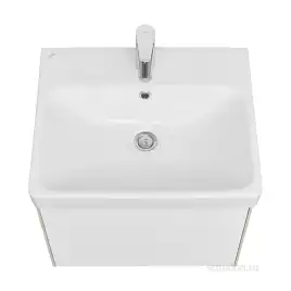 Тумба под раковину Aquaton Асти 55 1A263101AXD70 подвесная цвет, белый глянец / ясень шимо