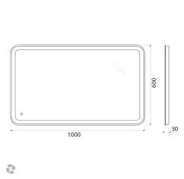 Зеркало BelBagno MARINO 100х60 SPC-MAR-1000-600-LED-TCH с подстветкой, сенсорный выключатель