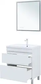 Тумба под раковину Aquanet Нота New 75 белый глянец, 344144