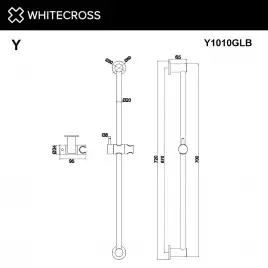 Душевая штанга WHITECROSS Y gold Y1010GL, Золото глянцевое