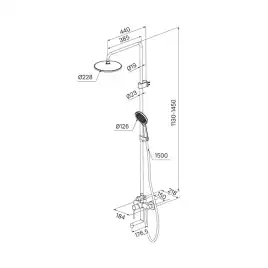 Душевая система IDDIS Aiger AIGSB3Fi06 для ванны с изливом цвет, Глянцевый хром