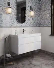 Тумба под раковину Kerama Marazzi CUBO 100 см, CUB.100.2\WHT.M подвесная, Белая матовая