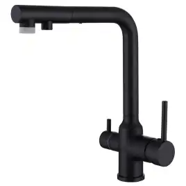 Смеситель для кухни Abber Emotion AF8814B с подключением к фильтру с питьевой водой, Черный матовый