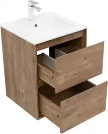 Тумба под раковину Aquanet Милан 50 дуб рустикальный, подвесная, 336376