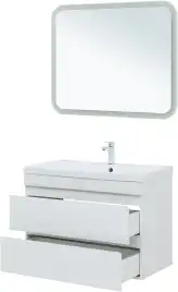 Тумба под раковину Aquanet Нота New 90 2 ящика, белый глянец 335419
