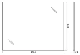 Зеркало BelBagno SPC-AL 100х80 SPC-AL-1000-800 Nero без подсветки, Черный