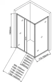 Душевая дверь Aquanet  100 см, SD-1000A, профиль Хром, стекло Прозрачное