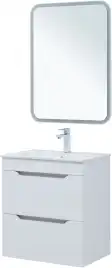 Тумба под раковину Aquanet Практика 60 белый матовый (2 ящика), 330457