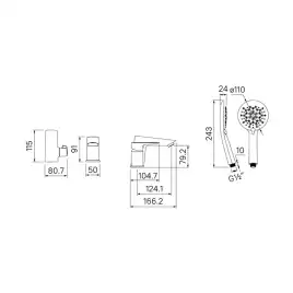 Смеситель на борт ванны IDDIS Cloud CLOSB30i07 на 3 отверстия с керамическим дивертором цвет, Глянцевый хром