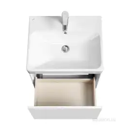 Тумба под раковину Aquaton Асти 55 1A263101AX2B0 подвесная цвет, белый глянец  / белый матовый