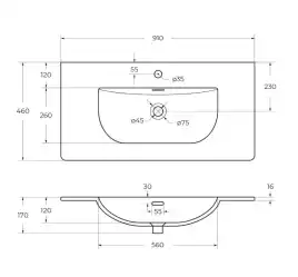 Керамическая раковина BelBagno BB-8099-90