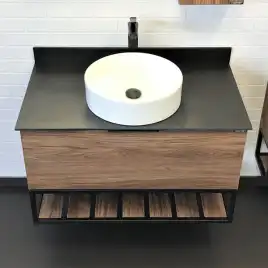 Тумба с умывальником Comforty Порто 90 Дуб темно-коричневый, 00-00008927