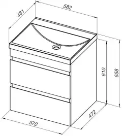 Тумба под раковину Aquanet Нота New 60 дуб светлый 334197