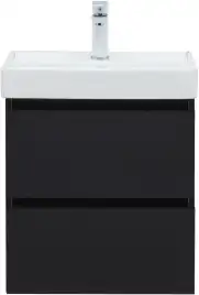 Тумба под раковину Aquanet Вега 2.0 50 черный, подвесная, 337952