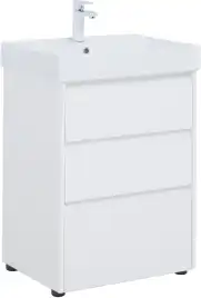 Тумба под раковину Aquanet Nova Lite 60 белый глянец (3 ящика) 302469