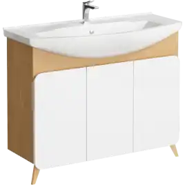 Тумба с раковиной напольная Aqwella Basic 100 см, BAS0110DZ, цвет Дуб золотой