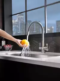 Смеситель для кухни Lemark Comfort LM3075BN с подключением к фильтру с питьевой водой, Никель