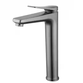 Смеситель для накладной раковины Lemark Bronx LM3709GM, однорычажный, высокий, Графит брашированный