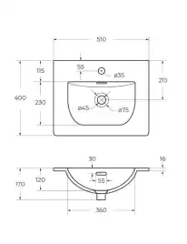 Керамическая раковина BelBagno BB-8099-3-50