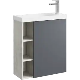 Тумба с раковиной подвесная Aqwella 5 Stars Alba 60 см, ALB0106RLS+ALB0706GRМ, цвет Камень натуральный