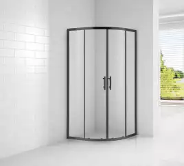 Душевой уголок CEZARES ECO-O-R-2-90-C-NERO профиль Хром стекло Прозрачное