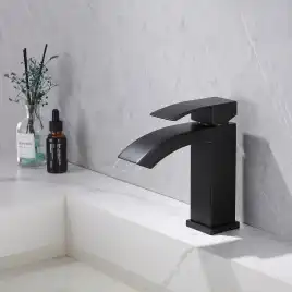 Смеситель для раковины Abber Wasserfall AF8610B, однорычажный, цвет Черный матовый