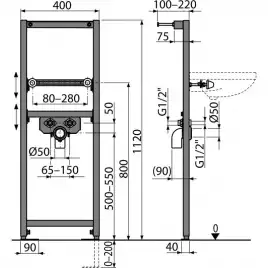 Инсталляция для умывальника Alcaplast A104/1120