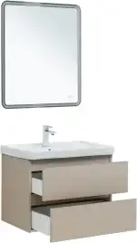Тумба под раковину Aquanet Вега 2.0 70 бежевый, подвесная, 337942