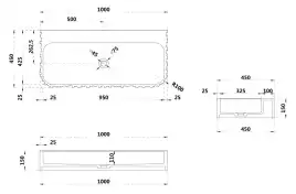Раковина подвесная ABBER STEIN 100х45х15 AS2652-1.0, прямоугольная, белая матовая