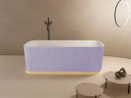 Ванна  Abber Stein 170х75 AS9663Violett из искусственного камня, Фиолетовая глянцевая