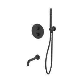 Душевая система для ванны WHITECROSS Y black YSET10BL, термостатическая, скрытого монтажа, Черный матовый