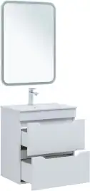Тумба под раковину Aquanet Практика 60 белый матовый (2 ящика), 330457