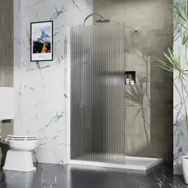 Душевая перегородка Azario Walk-in 120 AZ-251-120-CH-CRF стекло 8 мм рифленое, профиль Хром