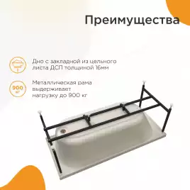 Акриловая ванна Radomir Виктория лайт 170х70 (2-01-0-0-1-260Р), на каркасе, белая