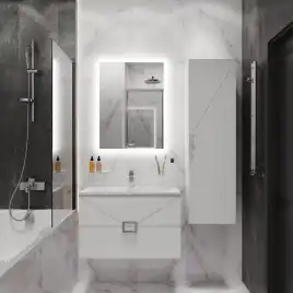 Тумба под раковину Grossman Луксор 70 подвесная, белая матовая (107057)