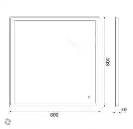 Зеркало BelBagno SPC-GRT 80х80 SPC-GRT-800-800-LED-TCH с подстветкой, сенсорный выключатель