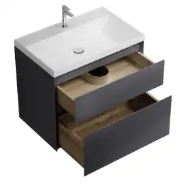 Тумба под раковину Grossman Меркадо 70 подвесная, графит матовый (107079)