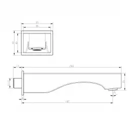 Излив для ванны Lemark LM7281BL встраиваемый Черный