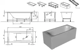Акриловая ванна Kolpa-San QUAT Evelin 160x70 (1W28F) 900282, Белая
