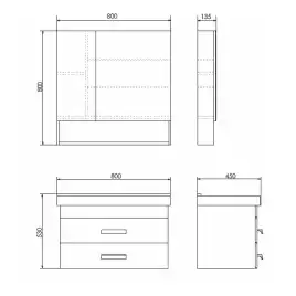 Тумба с умывальником Comforty Никосия 80П Белый, 00-00011163
