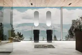 Раковина напольная ABBER KRISTALL 45х45х90 AT2701Onyx-H, круглая, черная