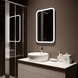 Зеркало Azario Мальта 55х80 ФР-00000941 с подстветкой, сенсорный выключатель с функцией диммера, Венге