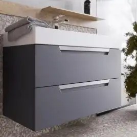 Тумба с раковиной подвесная Aqwella 5 Stars Cube 90 см, CUB0109GR, цвет Серый