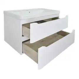 Тумба с раковиной Azario Lotos 80 CS00083931, подвесная, Белая глянцевая