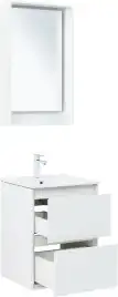 Тумба под раковину Aquanet Милан 50 белый глянец, подвесная, 336366