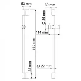 Штанга для душа WasserKRAFT Sauer 7100 A193 Золото