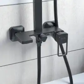 Душевая система IDDIS Bild BILBL1Fi06 для ванны с изливом цвет, Матовый черный