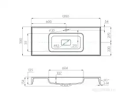 Раковина AQUATON Ричмонд 120 1A70583KRD010