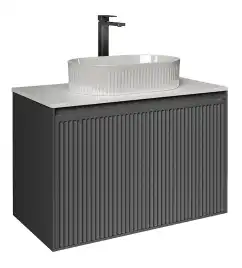 Тумба под раковину Grossman Кристалл 80 подвесная, графит матовый (108043)