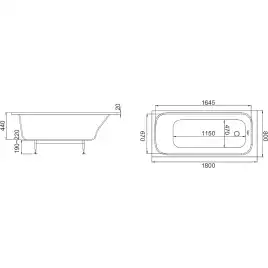 Ванна из искусственного камня Elite 180x80 Jacob Delafon E6D363RU-00